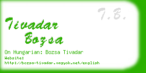 tivadar bozsa business card